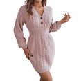 thumbnail image 1 of Vestido de punto, vestido suéter, mangas largas, vestido suéter de punto, 1 of 6