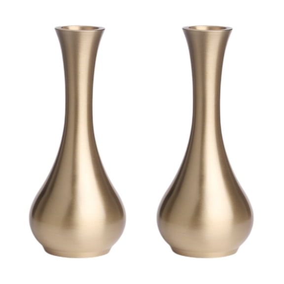 2 Pieces Brass Vase Practical Vase Desktop Vase Banquet 11.00X4.80X4.80CM
