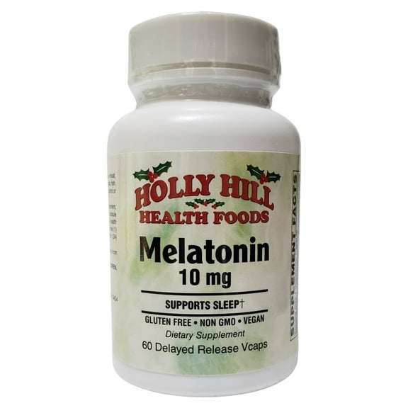 Holly Hill Health Foods Melatonin, 10mg, 60 Delayed Release Vegetarian Capsules