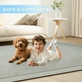 thumbnail image 5 of Loartee Baby Play Mat for Floor - 59" x 59" Non-Slip Coral Velvet Memory Foam Nursery Crawling 1.18" Thick Rug for Babies, Toddlers, Infants, Kids, Gray, 5 of 5