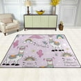 thumbnail image 3 of Coolnut Lightweight Soft Area Rugs, 80 x 58 inch（6'8" x 4'10"） No Drama Llamas Cacti On Pink Floor Mat for Kids Playing Room Hardwood Floor Living Room Nursery Rugs, 3 of 6