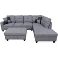 thumbnail image 2 of Ainehome Modern Sectional Sofa L-Shape Sectional Fabric Upholstered Couch with Chaise Ottoman Sectional Sleeper Sofa (Right Hand Facing, Neutral Grey), 2 of 7