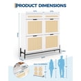thumbnail image 4 of Narrow Shoe Cabinet for Entry – 4 Doors, 2 Drawer, Adjustable Shelves, Modern Organizer, Space-Saving for Up to 24 Pairs of Shoes, Compact Rattan Shoe Rack for Hallway, 4 of 8