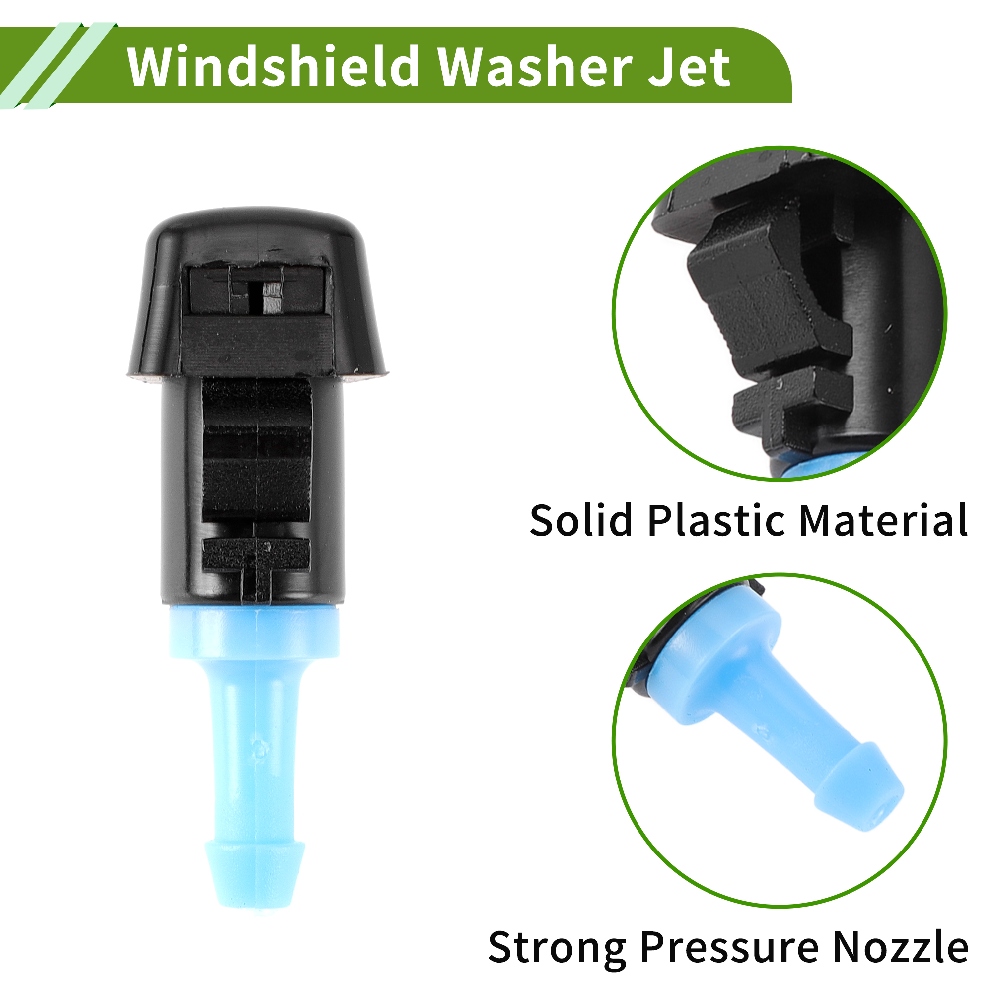 Unique Bargains Windshield Washer Nozzle for Jeep Compass 2007 - 2010 Black Blue
