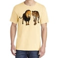 thumbnail image 2 of Wild Bobby, Wild African Lion and Cheetah, Animal Lover, Garment-Dyed Washed Look Short Sleeve T-Shirt, Banana, 2XL, 2 of 3