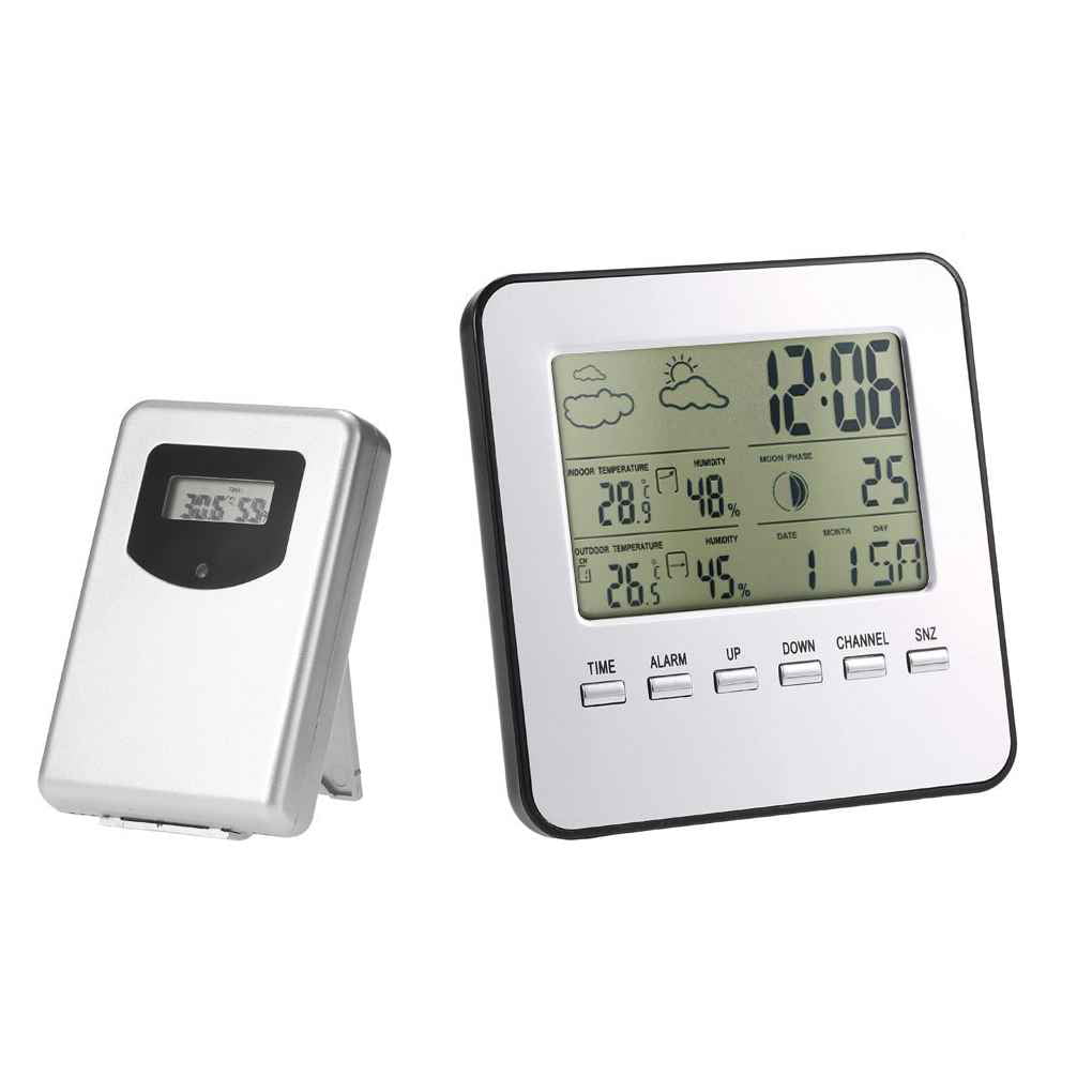 100M_Outdoor Indoor Digital Thermometer Hygrometer Temperature Humidity，1 Sensor 