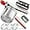 Three Discs - Silver/Red, variant on Large 15oz Potato Ricer, Heavy Duty Stainless Steel Potato Masher and Ricer for Mashed Potatoes, Mashed Potato Masher & Potato Press Kitchen Gadget for Perfect Mashed Potatoes
