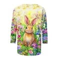 thumbnail image 5 of Womens Easter Outfit Casual 3/4 Sleeve Crewneck Tops Cute Bunny Print Shirts Spring and Summer Blouses Easter Festival Tops, 5 of 5