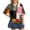 Pink, variant on Domzest Polo Shirts for Women Button Lapel Collared Short Sleeve Tops Color Block Business Casual Basic Tees White S