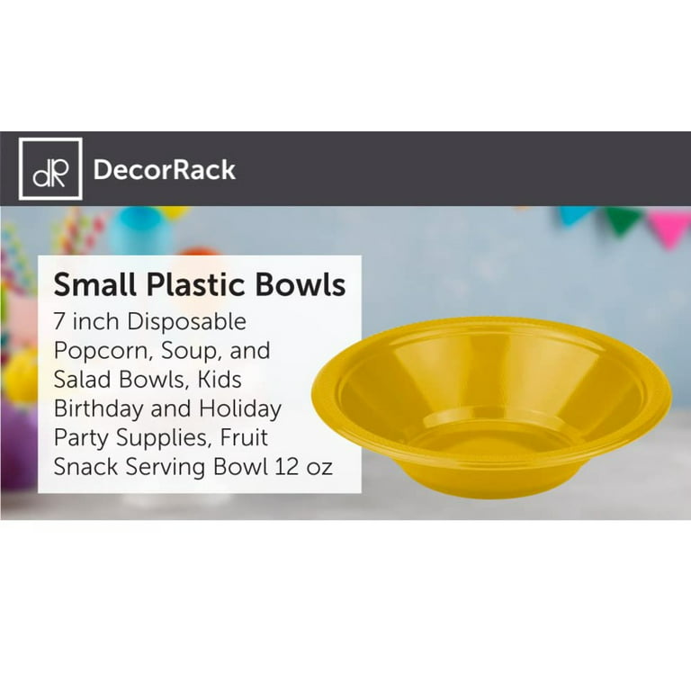 DecorRack 24 Small Plastic Bowls, 7 inch Disposable Party Bowls, Purple  (Pack of 24) 