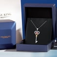 thumbnail image 5 of Gem Stone King 925 Sterling Silver and 10K Yellow Gold Pink and White Lab Grown Diamond Heart and Key Pendant Necklace for Women (0.27 Cttw, Gemstone April Birthstone, with 18 inch Chain), 5 of 6