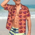 thumbnail image 7 of Gukieu Cartoon Meat Print Men's Short-sleeved Shirts, Button-down Lapel Hawaiian Shirts, T-shirts, Beach Vacation Summer Casual Wear,XX-Large, 7 of 7