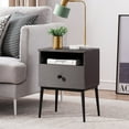 thumbnail image 4 of VECELO Set of 2 Nightstand with Drawer and Shelf, Modern Square Side End Table for Bedroom/Living Room/Office, Gray, 4 of 8