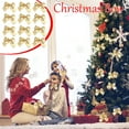 thumbnail image 2 of XEAZON Christmas Bows Decorations for Xmas Tree, 12PCS Mini Ribbons Glitter Bow for Wreath, Xmas Tree Ornaments Pendant for Party Desktop Christmas Wreaths Gift Wrapping Supplies (Gold), 2 of 7
