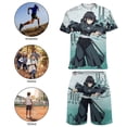 thumbnail image 5 of Demon Slayer Muichiro Tokito Boys T-Shirt And Shorts Outfit Set Athletic Short Sleeve Tee Mesh Shorts Set for Kids, 5 of 8