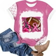 thumbnail image 2 of IROINNID Clearance Pink Breast Cancer Top for Women Breast Cancer Awareness Loose Round-Neck Printing Blouse Short Sleeve T-Shirt Summer Tops,Pink, 2 of 5