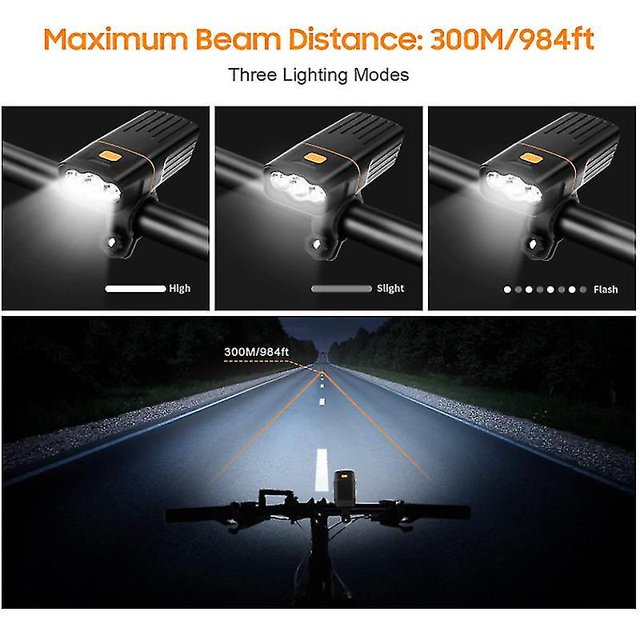 Luz de la bici, luces delanteras impermeables llevadas brillantes estupendas recargables del Usb de la linterna, luz fácil del soporte 4 ZefeiWu 8390613083135