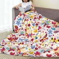 thumbnail image 6 of Honeii Cute Butterfly Flowers Print Fleece Blanket - Throw Blanket for Bed, Sofa, Couch, Camping, and Travel , Microplush Ultra Soft Warm Blanket-80"x60", 6 of 7