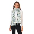 thumbnail image 2 of FORMRS Womens Scarf Winter Soft Long Big Warm Shawls Wrap Tassel Scarves, Darker Leafy Pattern, 2 of 9