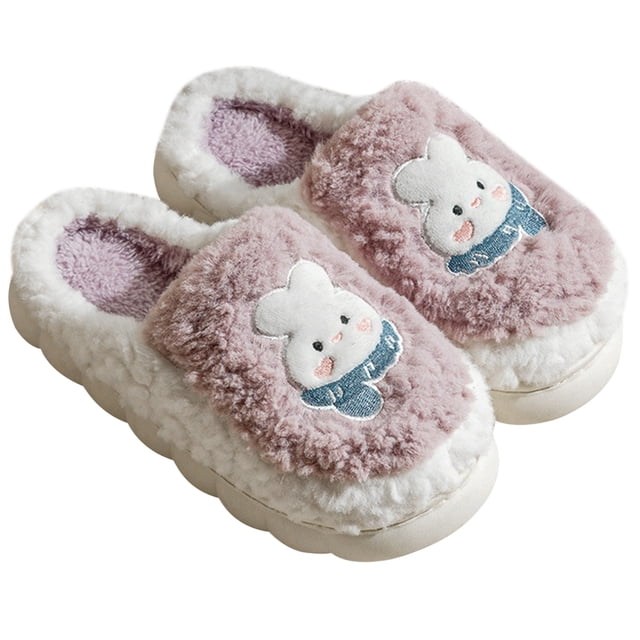 Zapatos Suaves Y Acogedores Algodón para El Parejas Suela Gruesa Unisex Invierno