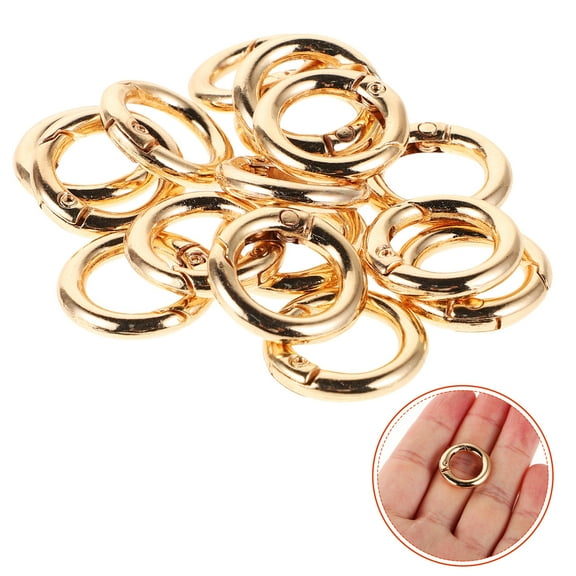 WHAMVOX 16pcs Round Key Rings Locking Carabiner Rings Key Ring Holders Spring Ring Clips Multi-function Keychain Rings Robust Key Rings Keychain Making Supplies