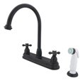 thumbnail image 1 of Kingston Brass KB3755AX Two Handle 8 in. Kitchen Faucet with Non-Metallic Sprayer, 1 of 1