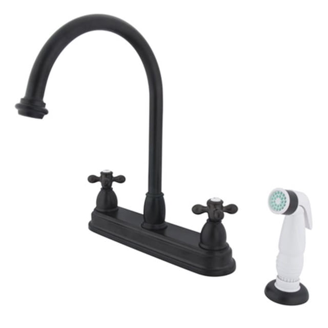 Kingston Brass KB3755AX Two Handle 8 in. Kitchen Faucet with Non-Metallic Sprayer