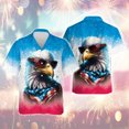 thumbnail image 2 of Camisas con la bandera de EE. UU. 2024 para hombre, camisa hawaiana con estampado 3D de águila americana para hombre, camisetas de moda de manga corta para playa, blusas, camisas, 2 of 5