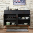 thumbnail image 3 of Bowery Hill MDF Black Buffet Table Rectangular 47.3", 3 of 9