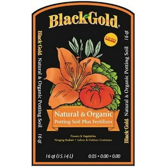 Black Gold 16-Quart All Organic Potting Soil, 3 Pack