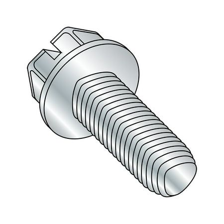 

Steel Thread Rolling Screw for Metal Zinc Plated Hex Washer Head Slotted Drive #6-32 Thread Size 3/8 Length (Pack of 100)