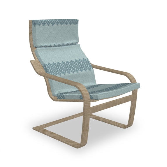 Morrocan Armchair Pad and Slipcover, Modern Design Eastern Style Forms Ivy Frame Like in 2 Different Colors, 1 Piece Soft Cushion Replacement with Removable Cover, Pale Turquoise, by Ambesonne
