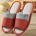thumbnail image 3 of Wovix Slippers For Women Open Toe Simple Lightweight Comfy Soft Sole Color Block Footwear Indoor Outdoor Shoes, 3 of 3