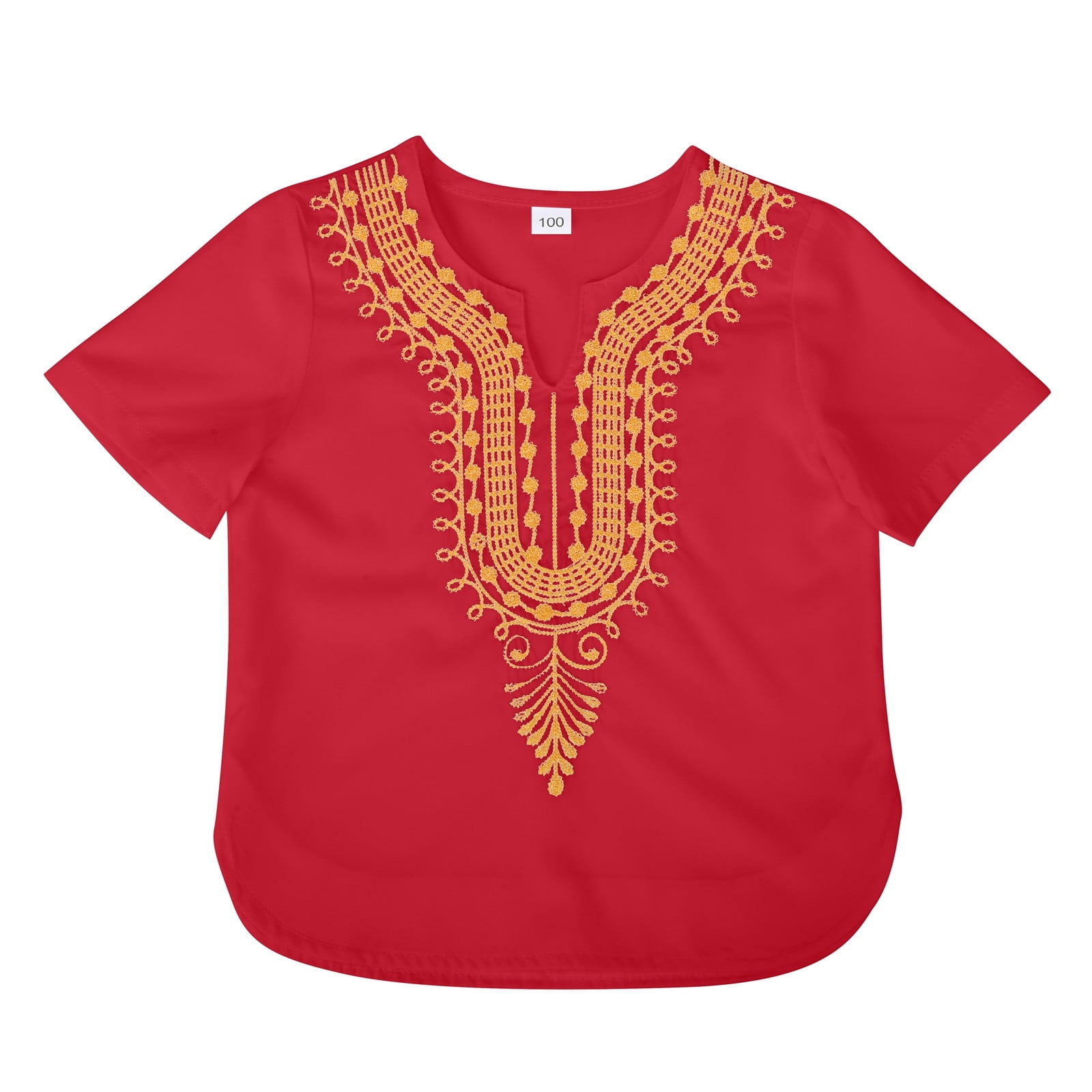 Djellaba Enfant Africain En Coton - Dashiki Manches Courtes, Coupe Ample, Pour Garçons Et Filles, Occasions Fêtes