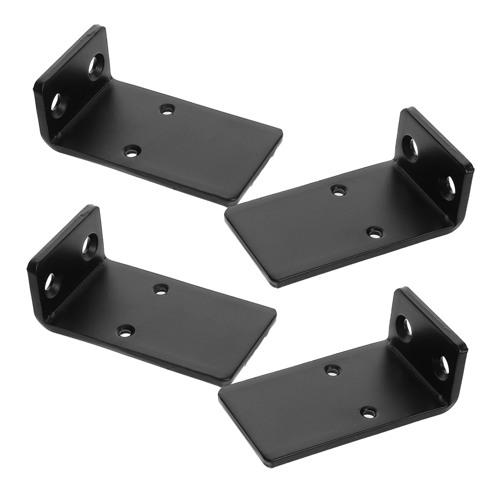 HONMEET Floating Shelf Hardware 4Pcs Black L-Brackets Invisible Support Wall Mount Brackets for Home