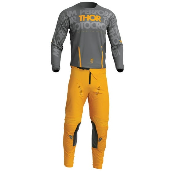 Thor 2023 Pulse Mono Offroad Motocross Jersey Pant Combo Dark Gray/Yellow (Large / 30)