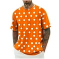 thumbnail image 2 of Dolkfu Short Sleeve Shirts Mens Casual Oversize Polka Dot Crew Neck Breathable T-Shirt Men's Summer Tops XXL, 2 of 5
