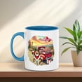 thumbnail image 3 of Be My Valentine's Collie Truck Full of Love Flower Balloon 11oz Accent Two-tone Mug Collie Dog Lover Gifts Idea Coffee Tea Cup - 02029, 3 of 5
