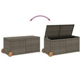 thumbnail image 5 of vidaXL Garden Storage Box with Wheels Gray 74.8 Gal Poly Rattan, 5 of 10
