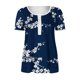 thumbnail image 4 of Puntoco 2024, tops a la moda de verano para mujer, moda de verano para mujer, top Sexy con estampado de pliegues regulares para mujer, top de manga corta con cuello en V y botones, 4 of 5