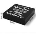 thumbnail image 2 of Zomyto 5"x5" Inspirational Wooden Box Sign Plaque Let Your Smile Change the World Wood Box Sign, 2 of 6