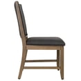 thumbnail image 3 of Saunders Dining Chairs Gray Padded Fabric Seat/Back Brown Acacia Wood (Set of 2), 3 of 7