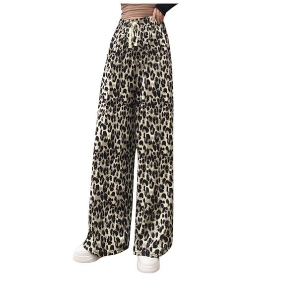 SnZhen Woman Wide Leg Pants Women's High Waisted Drawstring Straight Leg Wide Leg Pants