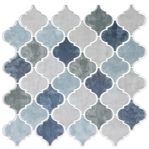 Thicker Upgrade Peel and Stick Arabesque Vinyl Tile Backsplash 12 x 12 inch ( set of 10)