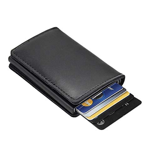 Credit Card Holder RFID Blocking Wallet Slim Wallet Aluminum Business Card Holder Automatic Pop-up Card Case Wallet Security Travel Wallet 