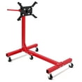 thumbnail image 1 of Support Moteur, Support Moteur Rotatif avec Construction en Acier Pliable, Base à 4 Roulettes et 4 Bras Réglables, Chariot Élévateur pour Réparation Automobile, 750 lbs Ou 1500 lbs, Orange Ou Rouge, 1 of 5