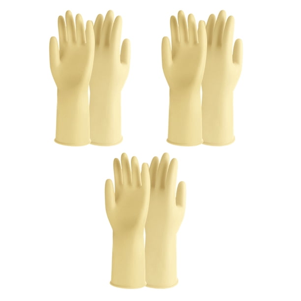 3 pares de guantes reutilizables para el hogar, guantes de goma para lavar platos, pintura, jardinería, etc.