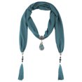 thumbnail image 1 of Qarigey Bufanda de mujer Festival Vacaciones Viajes Fiesta en la playa Borlas al aire libre Lavable Cómodo Mantón elegante para mujer Accesorios de disfraces Verde oscuro Qarigey AP015344-07, 1 of 1