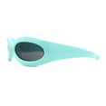 thumbnail image 3 of Retro Futurism Wrap Sport Thick Plastic Oval Sunglasses Mint - Black, 3 of 4