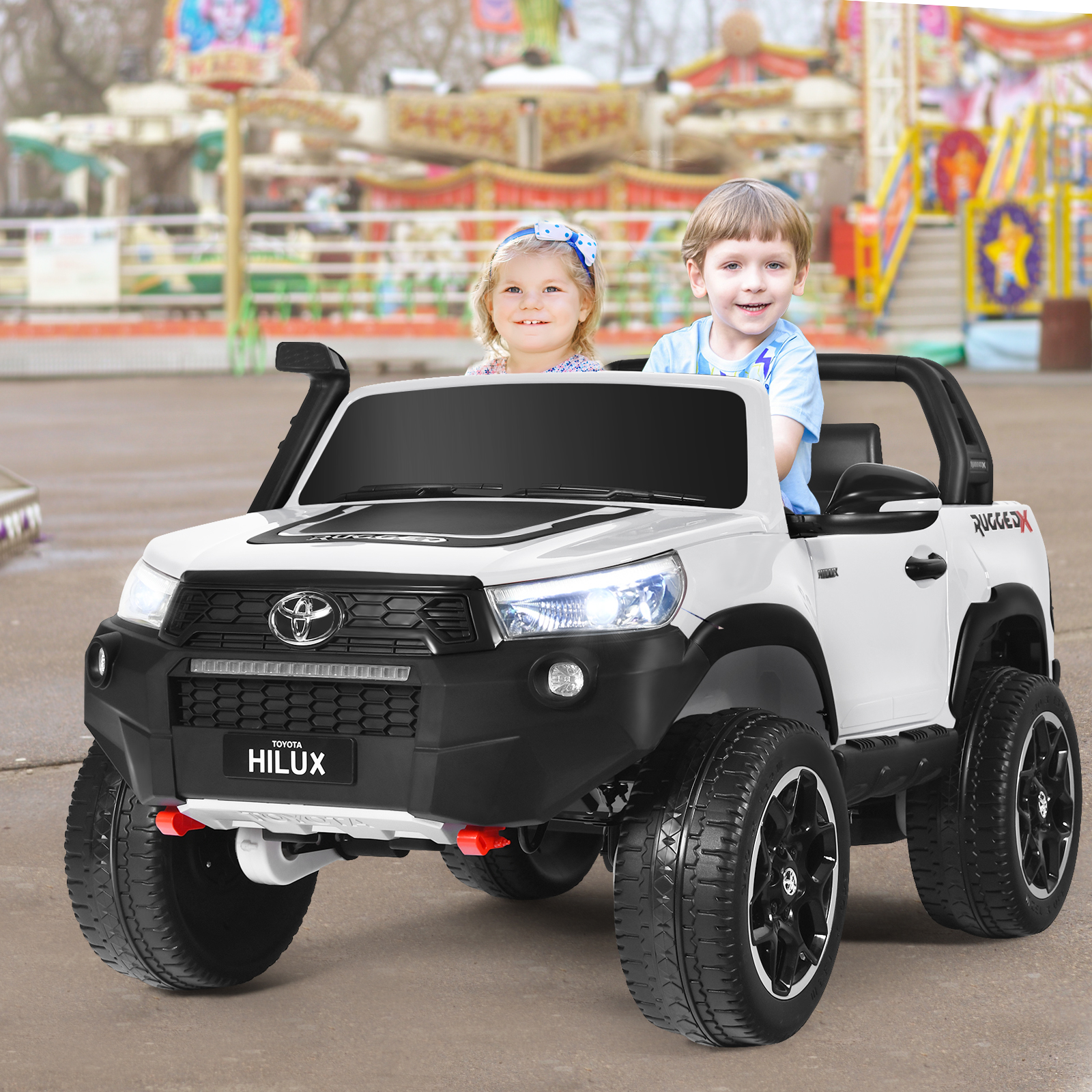 Infans 2*12V Licensed Toyota Hilux Ride On Truck Car 2-Seater 4WD Remote Control White - image 3 of 7